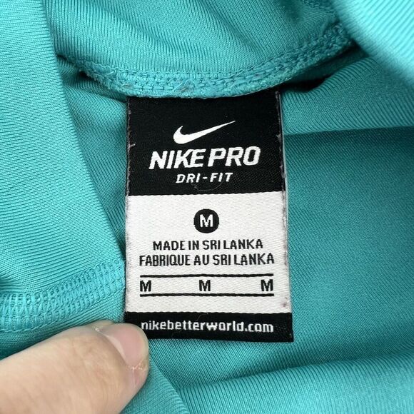 Nike Women's Medium Pro Hyperwarm Infinity Training Top Shirt 620415-388 Blue - Picture 2 of 3